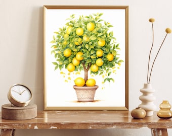 Lemon Topiary; Digital Art Print