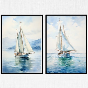 Nautische Kunstdrucke; Zweier-Set; Digitale Kunstdrucke