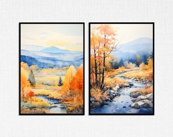 Vermont Art Prints; Digital Art Prints; Set of Two