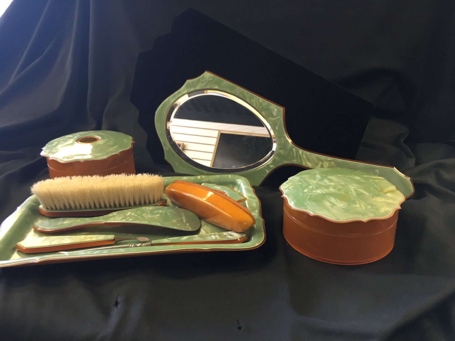 Celluloid vanity set circa 1920's Etsy