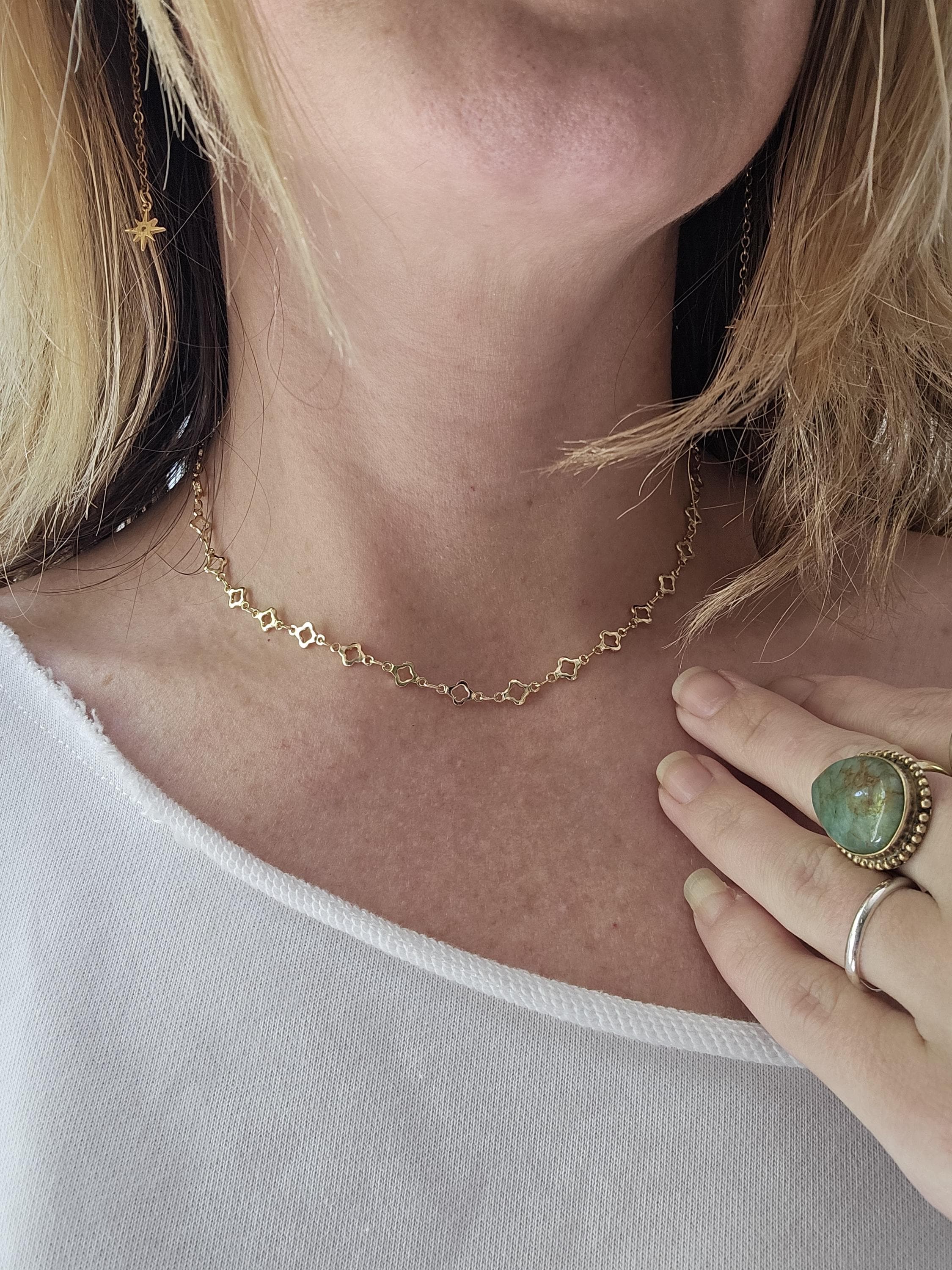 Clover Two Layer Necklace - Etsy