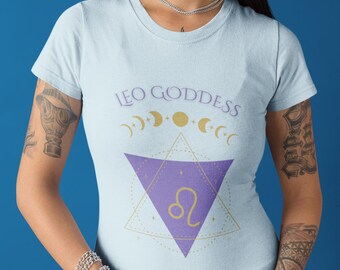 T-Shirt, Leo Zodiac Sign Leo Goddess Leo Woman August Birthday Tee, Leo Symbol Shirt, Astrology Gift for Women, Zodiac Birthday Gift, Leo
