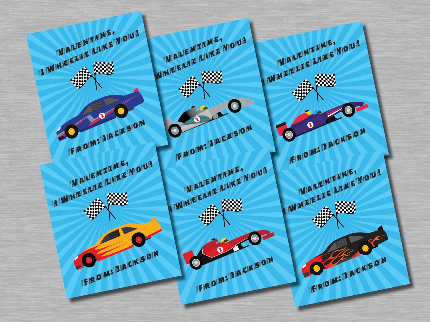 Race Car Valentines for Valentine's Day Printable | Etsy