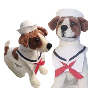 Dog Sailor Costume, Cat Sailor Costume, Pet Sailor Costume, Halloween Dog Costume, Halloween Cat Costume, Dog Sailors Hat, Cat Sailors Hat