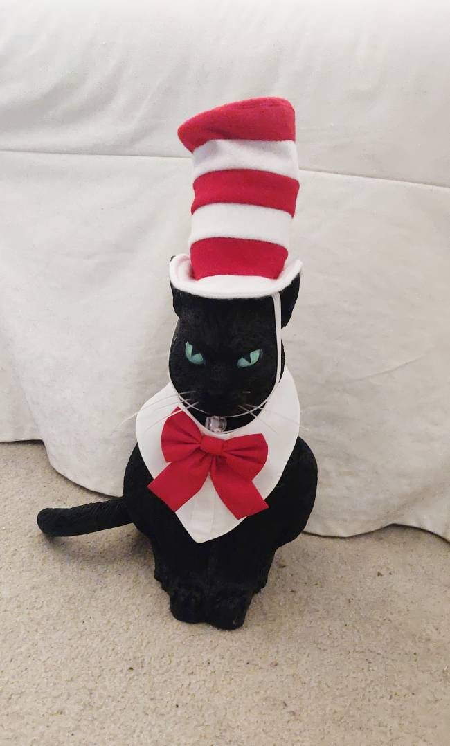 Cat Costume, Cat in the Hat Dr. Seuss Inspired Hat.  HalloweenHat, Halloween Cat Hat, Custume Pet Hat, Costume Hat, Cat Costume Hat