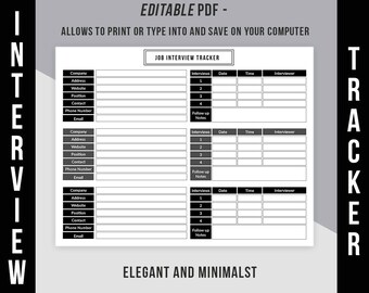 job application tracker job application log editable etsy
