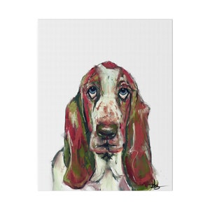 Basset Hound Illustration | Art Print On Canvas