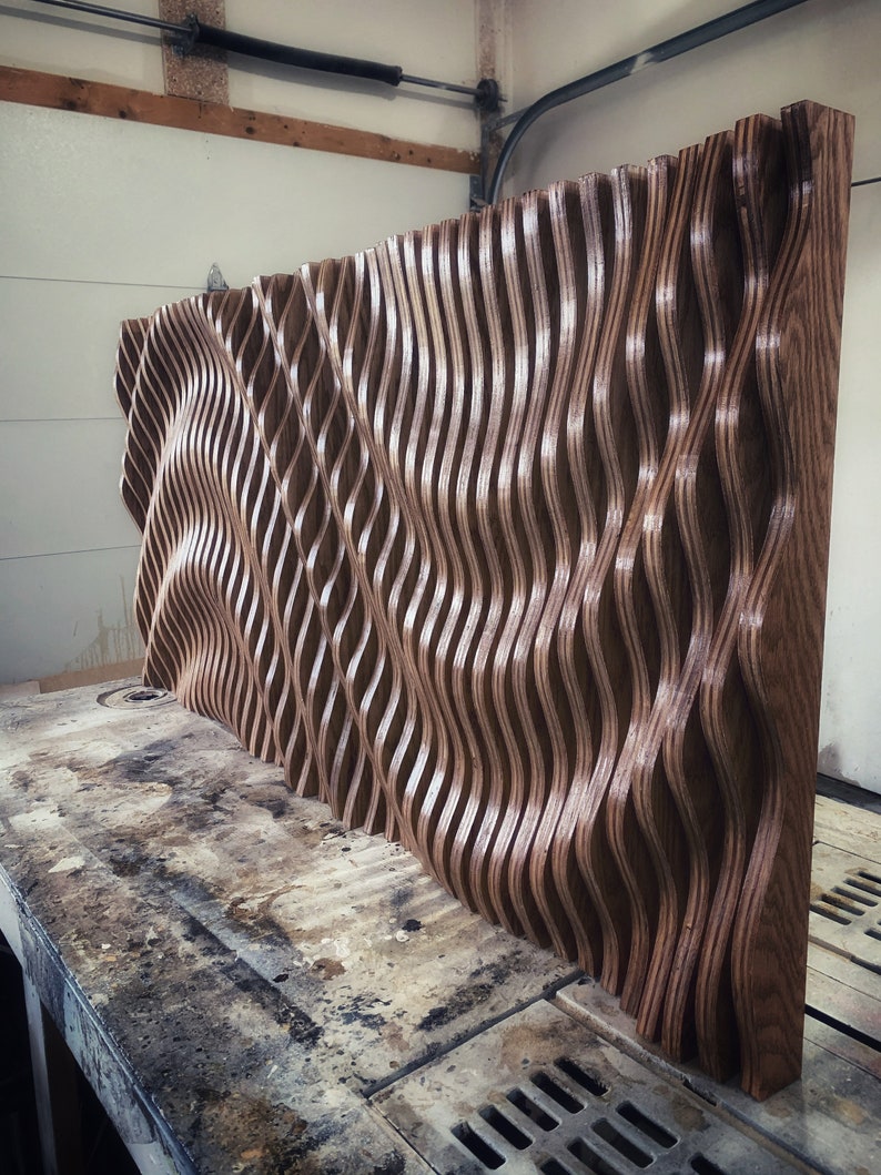 Large wooden wall art parametric sculpture wood sculpture etsy
