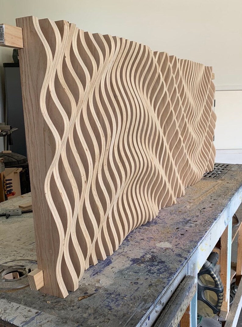 Large Wooden Wall Art Parametric Sculpture Wood Sculpture Etsy