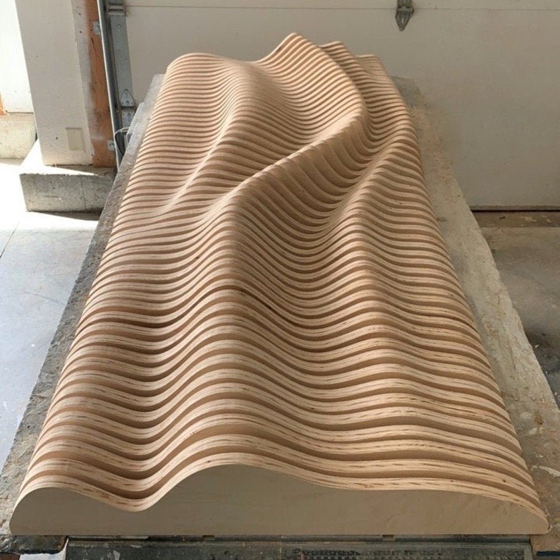 Large Wooden Wall Art Parametric Flow Panel | Etsy