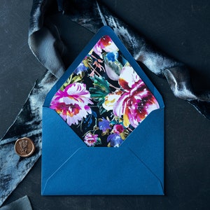 Lined Envelopes, Printed Envelopes Liners, Patterned Envelope, Envelope Printing, Floral Envelope Liner - Bloomish