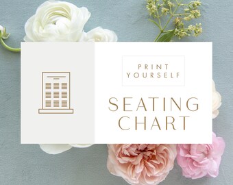 Printable Seating Chart - Made to Match - Choose any of our designs and we will make you a printable!