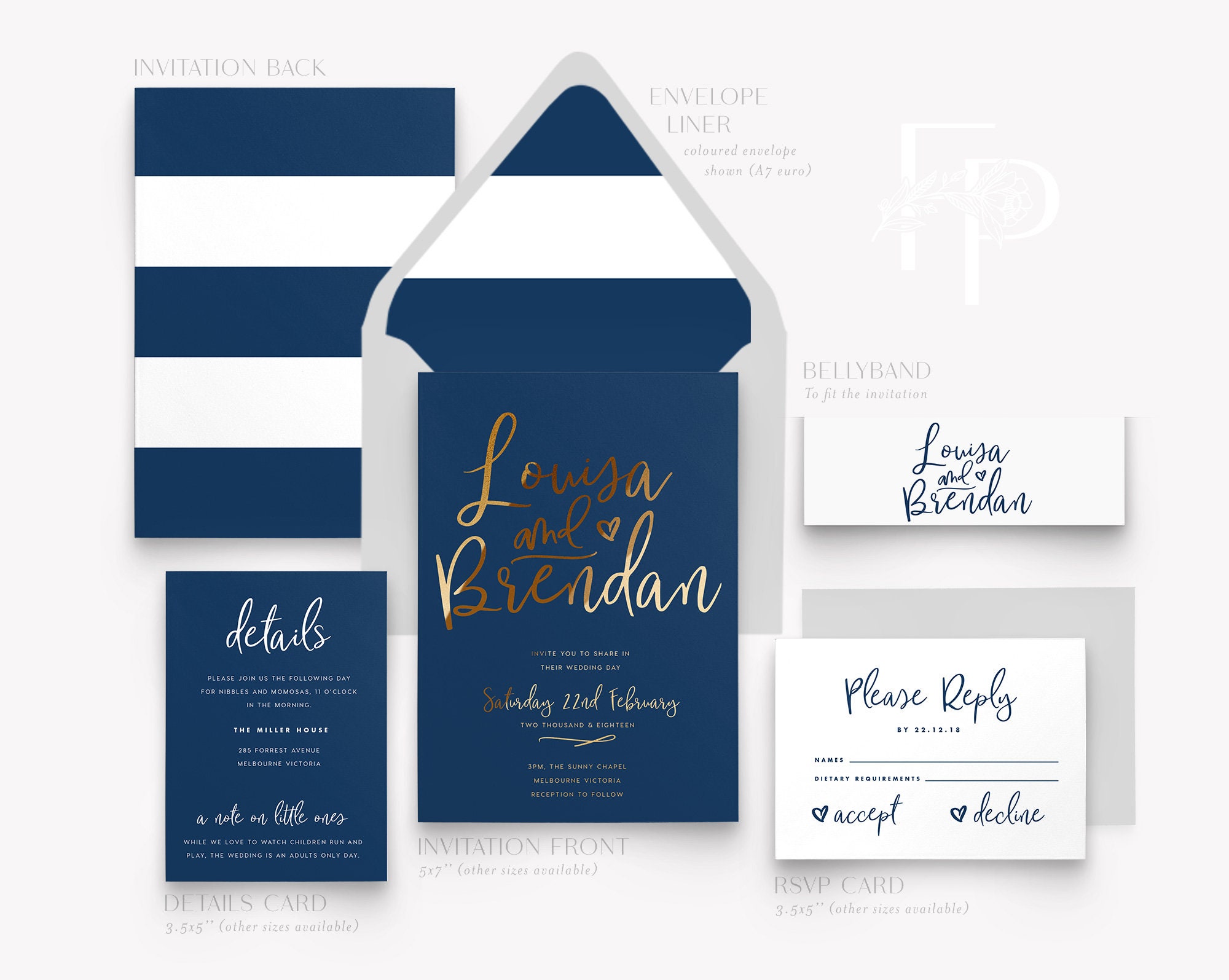 Gold Foil Wedding Invitations Australia Invite Printing Etsy