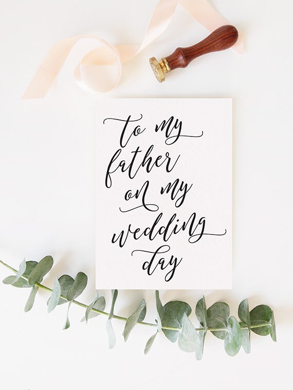 Card for Dad To My Dad on My Wedding Day Large Wedding Card to Mom 5x7 Folded Card Wedding Day Card