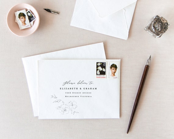 Adresse d'enveloppe, invitation de mariage, impression d'adresse