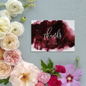 Biglietto di ringraziamento Grazie per essere venuti, ringraziamento per matrimonio, bomboniera per matrimonio, piegato, piatto, grazie di cuore, biglietto di ringraziamento stampabile - Claret