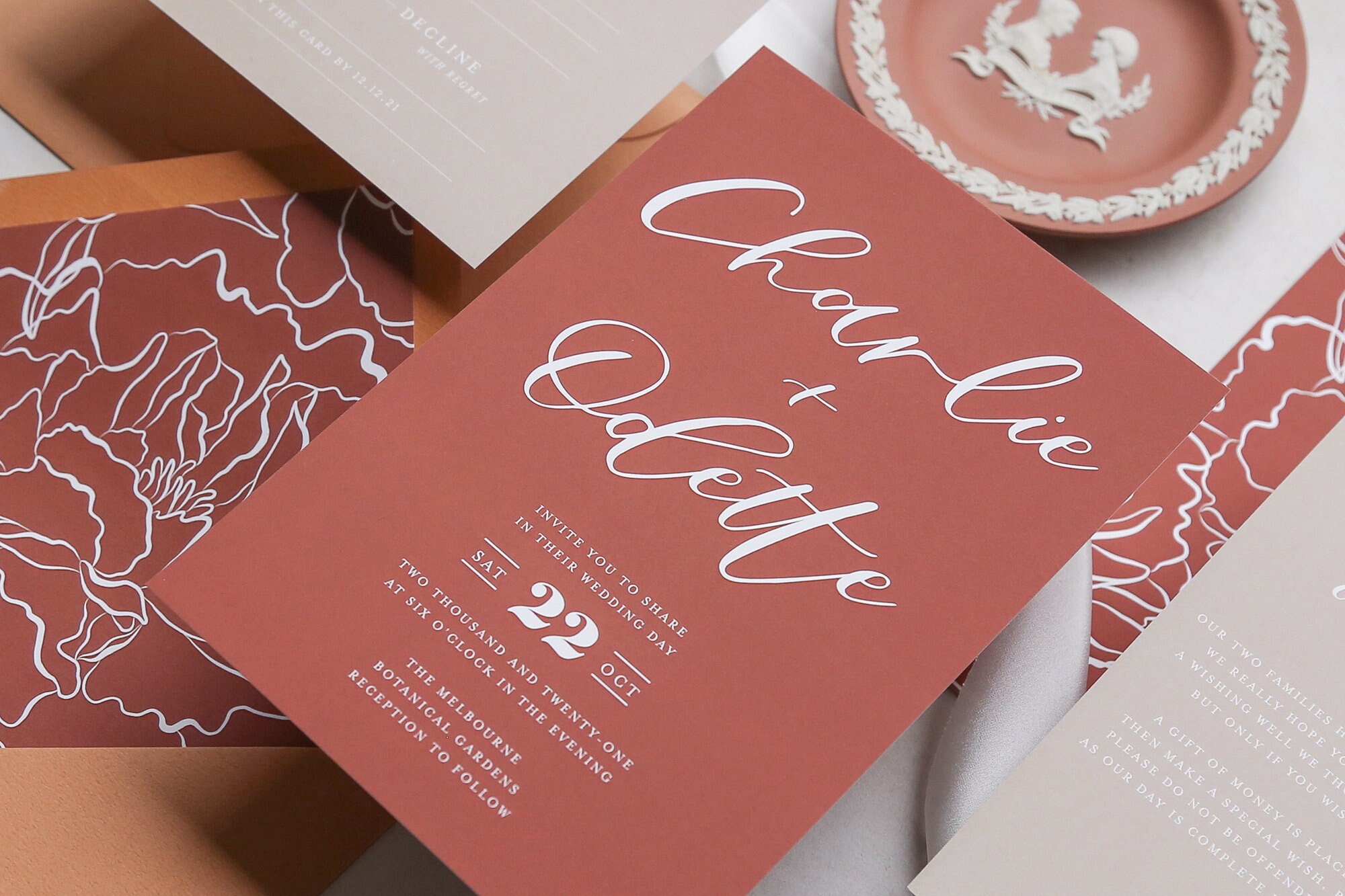 Terracotta Wedding Invitation Suite Australian Wedding Etsy Australia