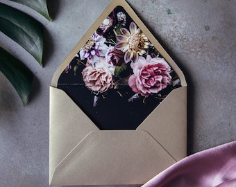 Lined Envelopes, Printed Envelopes Liners, Patterned Envelope, Envelope Printing, Floral Envelope Liner - Valois