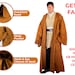 Jedi Style Robe with Oversized Hood & Pockets, Star Wars Cosplay Multi-Character use Cloak - Jedi, Jawa, Obi-Wan Kenobi, Lord Fantasy Rey 