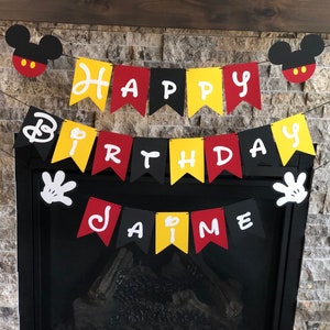 Mickey Birthday Banner, Mickey Mouse Birthday, Mickey Birthday