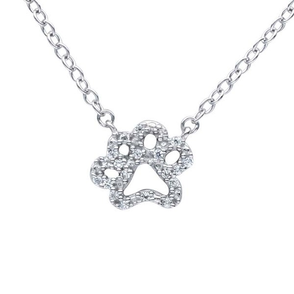 14K Petite Diamond Paw Necklace