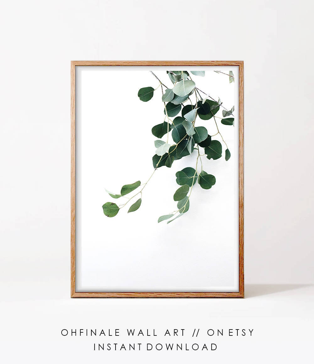 Botanical Wall Art Eucalyptus Print Digital Download Leaf Etsy