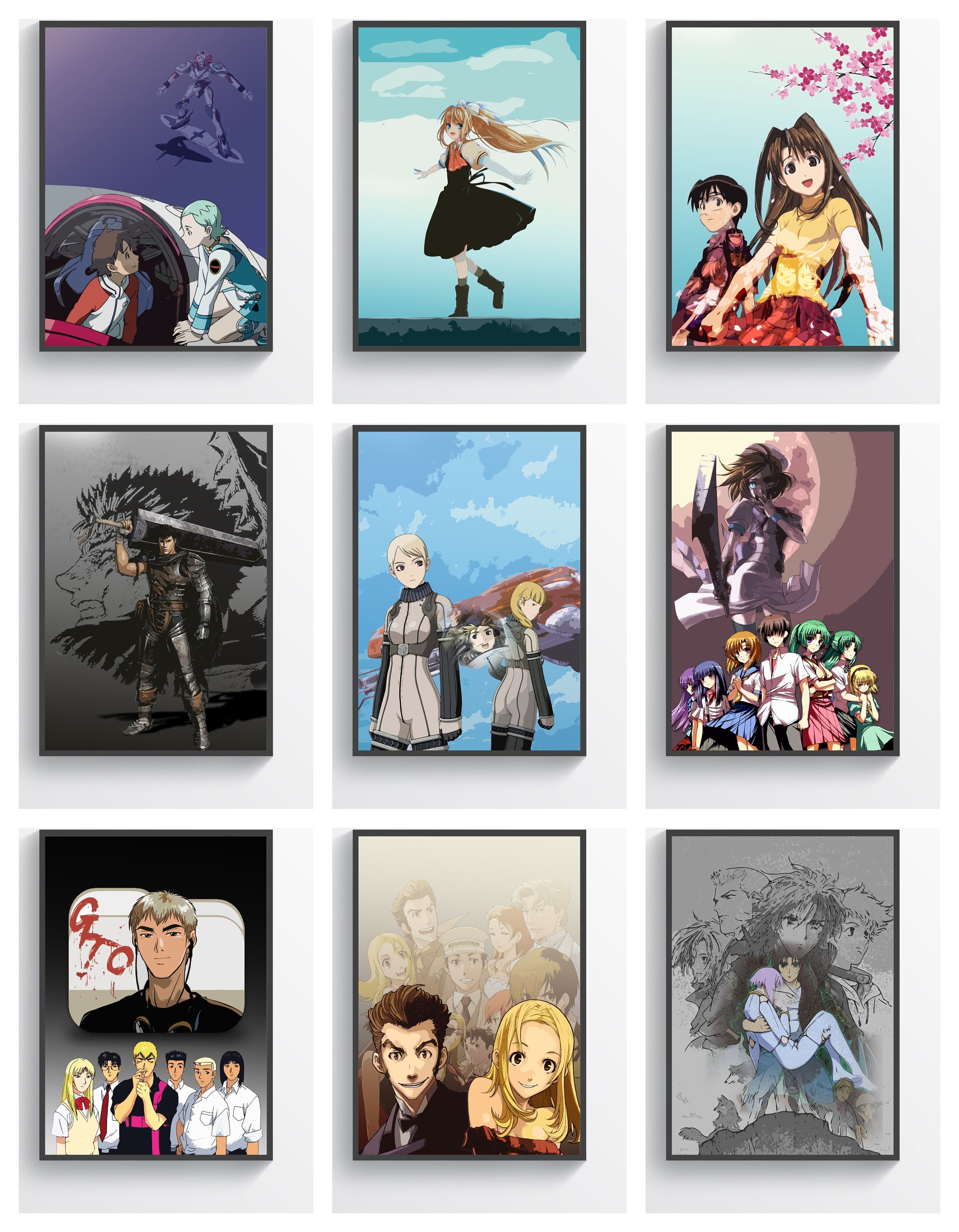 Anime Poster Original Minimalistic Art Gifting Home Decor Etsy