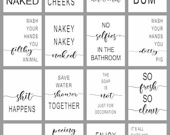 Bathroom Prints Minimalist Wall Funny Art Poster. Quality Toilet Home Pictures