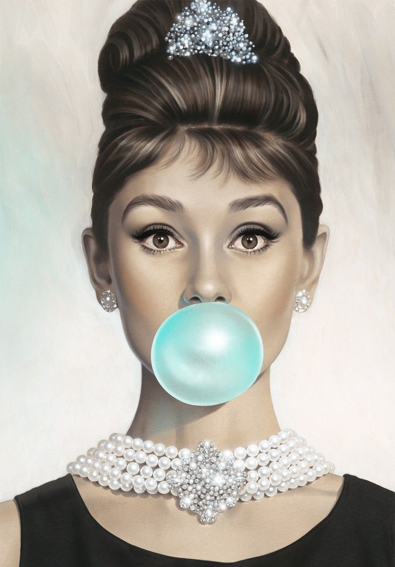 Audrey Hepburn Bubblegum Poster Print a Various Size's | Etsy