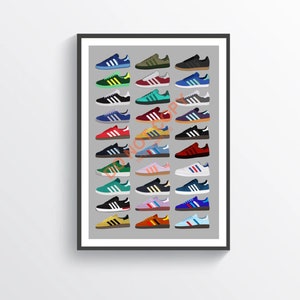 Casuals Trainers Poster Art Print Football Away Days Hooligans Clobber CTAP01 Framed Option