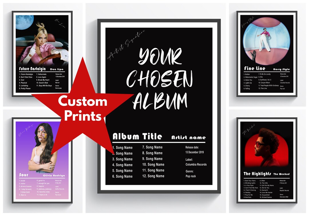Personalise Album Poster Custom Album Music Posters Album Poster ...