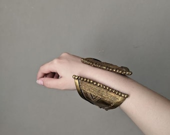 Bracelet manchette en bronze art africain bijou ethnique tribal