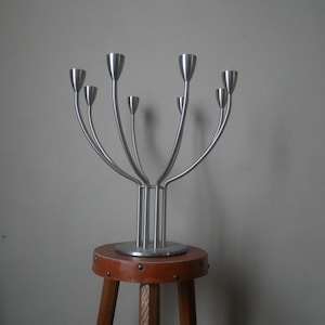 Chandelier 8 Feux Design Scandinave En Bois De Manguier - Vintage