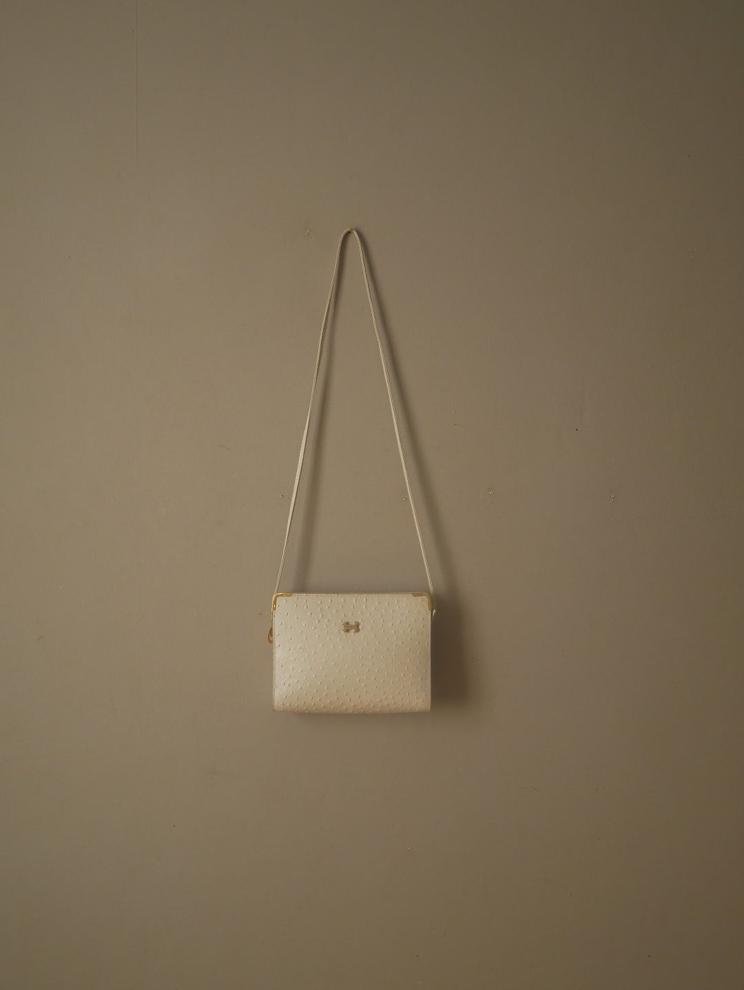 Vintage-Umhängetasche aus Straußenleder von Sabatier