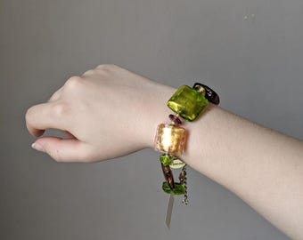 Bracelet en verre de Murano fabrication artisanale