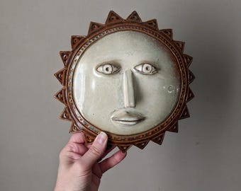 Soleil mural vintage céramique artisanale