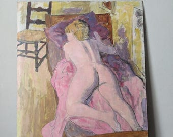 Huile sur panneau isorel nu féminin