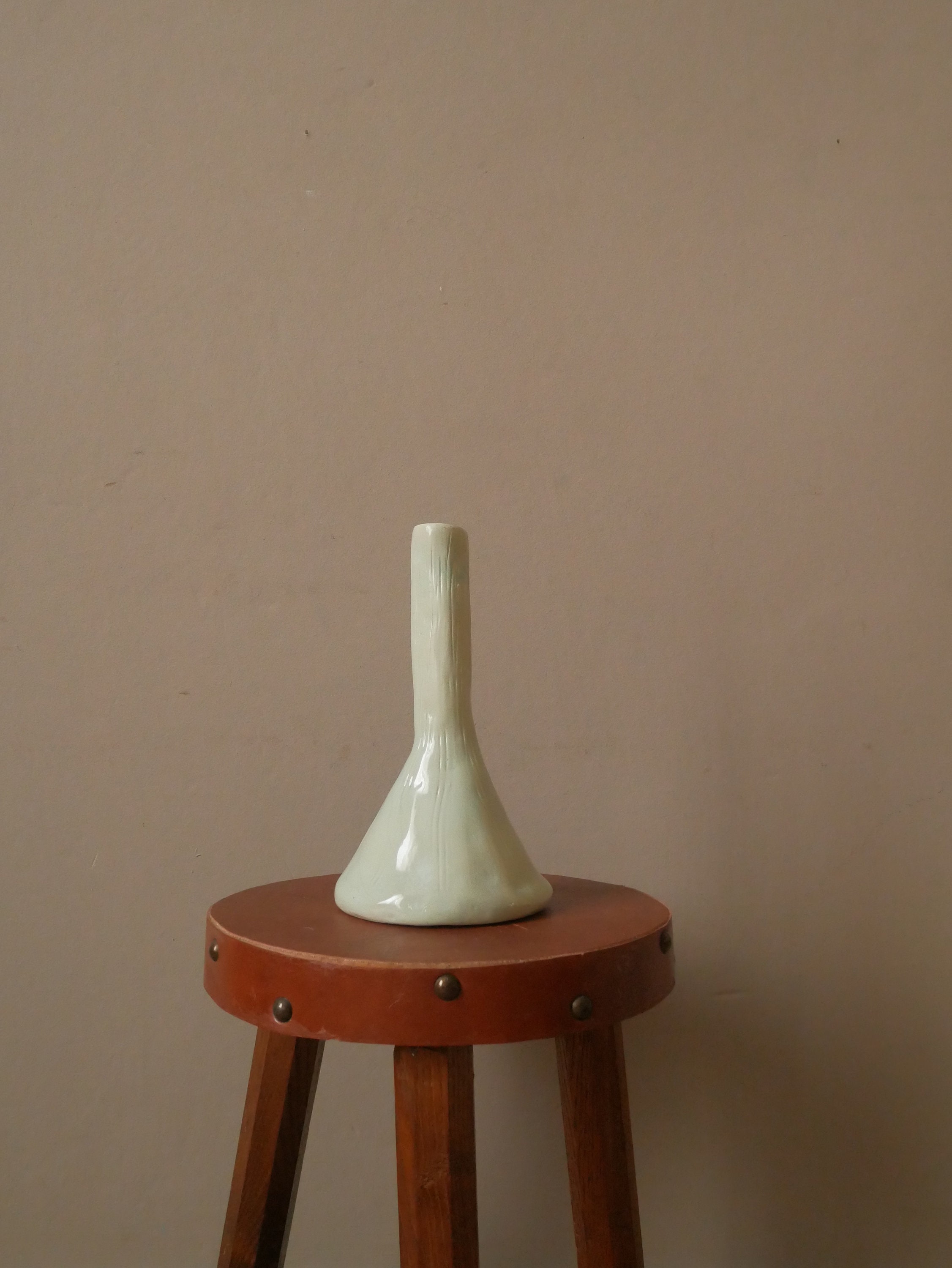 Glazed ceramic soliflore vase handmade object handmade pottery craft production