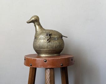 Canard en bronze coffre ancien vide poche