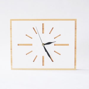 Wooden wall clock minimalism image 1