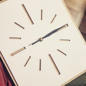 Wooden wall clock minimalism image 5