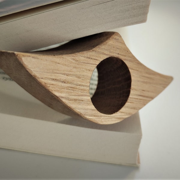 Trzymacz do książki, zakładka do ksiązki z litego drewna, dębowa, dąb