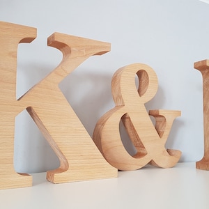 Wooden letters, wood letter, initials, wood decor, beech, ash image 2