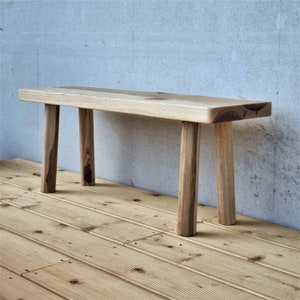 Banco de madera para el recibidor, madera maciza, banco de fresno, clásico, minimalista, banco de recibidor, boho rústico, complementos campestres