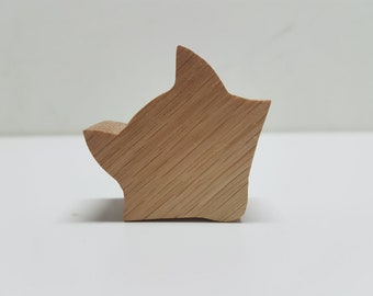 Oak knobs,modern knobs,pull and drawer,round oak knobs, fox, forest animals