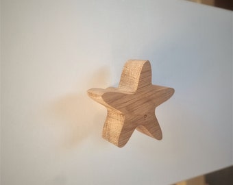 Wooden Furniture Handles, Oak Knob, Handle, Wood Furniture Knobs, STARFISH Pattern, Sea Animals, Ocean, Kids room decor