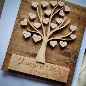 Wooden parents gift, wooden wedding thank you to the parents, wooden tree, wedding gift for parents, grandparents fift,family tree