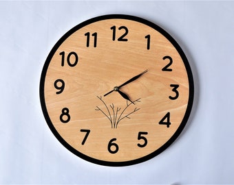 Wooden big clock, classic , wall clock, wall hanging, wood art