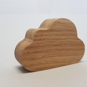 Drewniane uchwyty do mebli, gałki do mebli z drewna, gałka, uchwyt meblowy z litego drewna, do pokoju dziecka wzór chmurka dąb do mebli IKEA