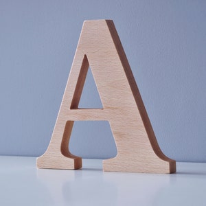 Wooden letters, wood letter, initials, wood decor, beech, ash image 1